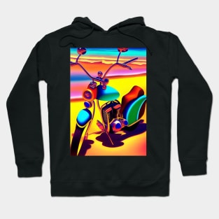 STUNNING CLASSIC COOL RETRO MOTORCYCLE ON THE BEACH Hoodie